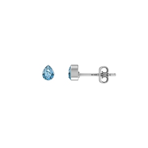925 Silver for Blue Topaz Natural Pear Oval Cut Butterfly Lock Stud <b>Earrings</b> Classic Style Bezel Setting Pack 4 Party Gift - Product Image 1