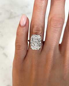 Bague Solitaire Scintillante en Or Véritable 10k 14k 18k avec Diamant de Laboratoire Taille Coussin 10ct, Vente en Gros, Fabricant de Bijoux Personnalisés avec Grande Pierre - Product Image 2