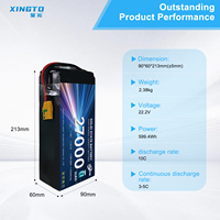 Batterie lithium-ion NMC semi-solide au silicium-carbone XINGTO 27000 mAh 3,7 V 10C 6S 12S 14S 18S 24S de haute qualité pour drone UAV