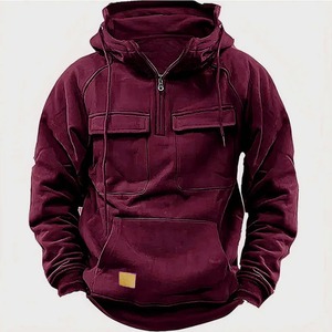 Men Half Zip Hoodie Premium Quality Fleece Pullover Long Sleeve Casual Streetwear Fashion Hoodie For Everyday Wear - Product Image 5