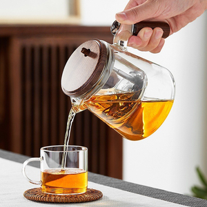 Premium Luxury Tea <b>Pot</b> Collection <b>Ceramic</b>/Glass 1.5L Heat-Resistant BPA Free Glass Handle for Cozy Morning Beverage Gatherings - Product Image 6