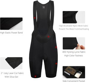 Cuissard de cyclisme à bretelles très populaire, cuissard de vélo, cuissard de triathlon, cuissard long avec coussinet 3D et 3 poches - Product Image 6