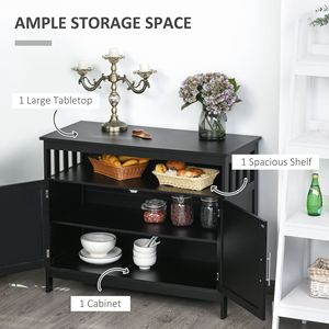 Buffet Vintage nero della credenza con porte magnetiche e armadietto da cucina con manico in metallo regolabile - Product Image 5