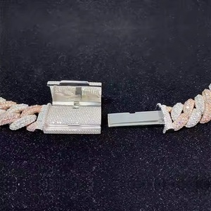 Latest High Quality Hip Hop Rapper Style Link Chain White Gold Tennis Chain with Diamond & <b>Rose</b> Gold Accent Gift for Him - Product Image 4