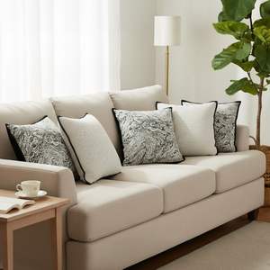 SOGA 5PC Modern Cream and <b>Black</b> Pillow <b>Cover</b> Set Abstract Minimalist Design for Sofa Decorative <b>Cushion</b> Cases - Product Image 2