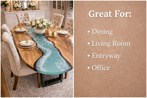 Mesa de Comedor de Lujo de Madera Maciza con Resina Epoxi, Mesa de Resina Hecha a Mano para Sala de Estar - Product Image 6
