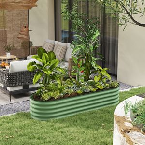 Fioriera in Metallo Zincato 6.4FT X 2FT X 1.4FT con Bordo di Sicurezza per Piante da Esterno - Product Image 2