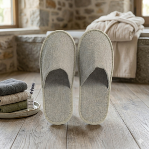 Zapatilla de Hotel de lino natural, <span class=keywords><strong>calzado</strong></span> higiénico antibacteriano para invitados, Spa Resort, comodidades de baño, retiro de bienestar, <span class=keywords><strong>sanitario</strong></span> limpio - Product Image 2