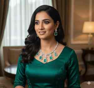 Conjunto de collar de latón pulido de alta calidad con detalles artesanales para colección de joyería de boda disponible para la venta - Product Image 1