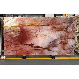 Populaire quatre saisons rose marbre poli marbre dalle maison Villa dosseret fond mur décor rose marbre vanité dessus de Table - Product Image 3