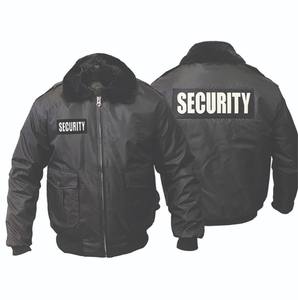 Veste de sécurité unisexe, bomber d'hiver, col en fourrure, fermeture éclair, imperméable, coupe-vent, légère, uniforme de patrouille isolé, personnalisable - Product Image 2