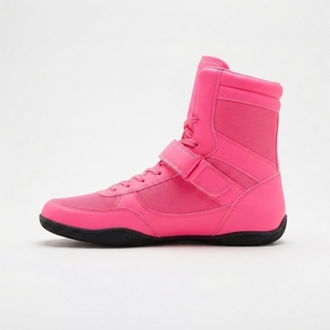 Chaussures de boxe professionnelles pour hommes et femmes, légères, à tige haute, en cuir respirant, toutes saisons, semelle à adhérence flexible, pour la salle de sport et l'entraînement - Product Image 2