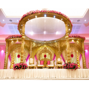 Elegante Mandap de Madera para Bodas Gujarati, Mandap de Madera para Celebración de Bodas, Juego de Mandaps de Madera con Pilares para Bodas, Australia - Product Image 1