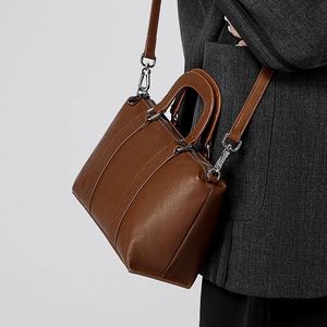 Bolso Boston para Mujer, Cuero Genuino, Estilo Clásico, Cierre de Cremallera, Correa Extraíble, Patrón Saffiano, Bolso de Mano para Uso Diario - Product Image 2