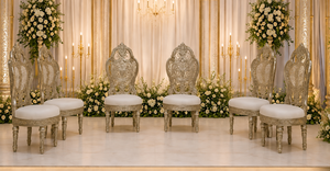 Elegant Sankheda Vedi Chair Set for Hindu Weddings Luxurious Indian Wedding Low Seating Mandap Chairs Set For Hindu Weddings - Product Image 3