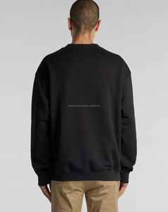 Sweat-shirt surdimensionné en molleton de coton 100% pour hommes, poids lourd, respirant, brodé, motif solide pour l'hiver, long service OEM - Product Image 2