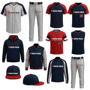 CATCH FIELDS <b>Baseball</b> Softball Uniform Kits Unisex Adult Custom Jersey Pants Hoodie Jacket Cap Sublimated Moisture Wicking - Product Image 3