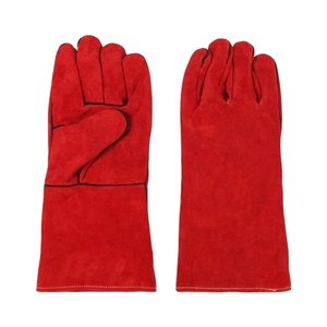 Guantes de Soldadura de Cuero Vacuno, Guantes Largos de Cuero Genuino para Protección Laboral, Soldadura Industrial - Product Image 1