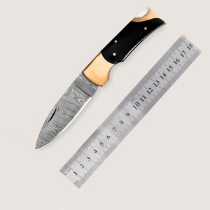 Damascus Steel Folding Pocket Knife Handmade Pattern Design Compact Outdoor <b>Camping</b> Hiking Fishing Travel Everyday <b>Tool</b> - Product Image 1