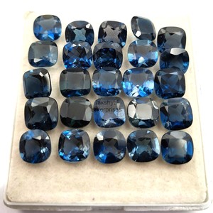 Topacio Azul de Londres Natural de 7mm, Corte Cojín, Gema Suelta de Alta Calidad, Piedra Facetada para Fabricación de Joyas, Suministro al por Mayor - Product Image 2