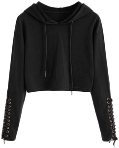 Women's Cropped Hoodie Casual Long Sleeve Pullover Hooded Sweatshirt Fashion Streetwear <b>Crop</b> <b>Top</b> - Product Image 4