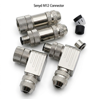 Câble de connecteur aviation M12 4/5 fils mâle/femelle, cordon de capteur 4/5 broches, indice de protection IP67, 60V 4A, connecteurs en cuivre plaqué or