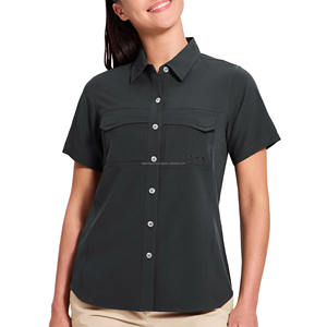 Camisetas de Pesca de Alto Rendimiento para Mujer, Tejido de Poliéster y Spandex, Estilo Urbano, Color Sólido - Product Image 4