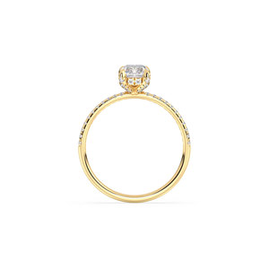 Bague REYES en argent sterling 925 avec moissanite taille radiant de 1,21 carat et halo dissimulé, certifiée GRA, bijoux fins, prix de gros - Product Image 6