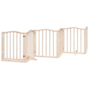 Barrière pliable pour chien en bois de peuplier à 6 panneaux avec porte, 118,1 pouces, barrière et enclos pour animaux de compagnie - Product Image 2