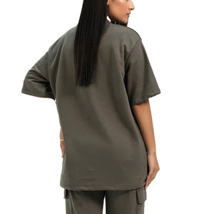 Camiseta al por mayor personalizada, transpirable, lisa, con cuello redondo para mujer, talla grande, fabricada, camisetas lisas con cuello redondo para mujer, logotipo personalizado - Product Image 3