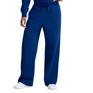 Conjunto de dos piezas para mujer: Sudadera de cuello alto con cremallera corta y pantalones de pierna ancha con bajo abierto, chándal holgado con cintura elástica y mangas largas - Product Image 4