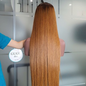 Perruque sans colle 100 % vietnamienne de luxe, 26 pouces, couleur marron personnalisée, cheveux humains bruts, produits capillaires naturels pour femmes noires - Product Image 3