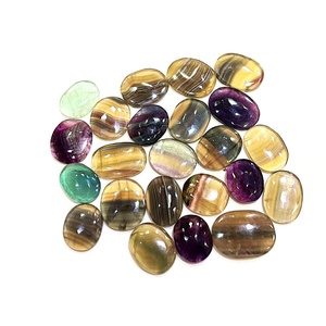 Vente en gros de cabochons ovales en fluorite arc-en-ciel, pierres naturelles, roches, minéraux de méditation, pierres décoratives Feng Shui - Product Image 4