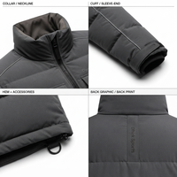Veste matelassée imperméable à fermeture éclair pour homme, style techwear - Manteau futuriste en duvet pour l'hiver - Fournisseur B2B