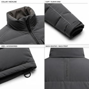 Custom <b>Techwear</b> Men's Waterproof Zipper Puffer <b>Jacket</b>-Futuristic Down Coat for Winter-B2B Supplier - Product Image 4
