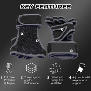 Customizable <b>Half</b>-finger Unisex Weightlifting Gloves polyester Anti <b>Slip</b> Strong Grip Wrist Protection Quick Dry Gym Gloves - Product Image 4