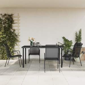 Ensemble de salle à manger de jardin noir et anthracite - Product Image 1