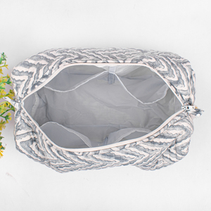 Juego de Bolsas de Maquillaje de Lujo Acolchadas de Algodón con Estampado Floral Ecológico para Mujer, Bolsa Organizadora de Cosméticos para Viaje, Promocional y de Marca - Product Image 5