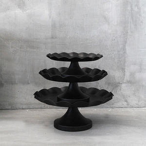Elegant Floral Edge Gold <b>Cake</b> <b>Stand</b> Metal Dessert Serving Pedestal for Wedding Reception Birthday Celebration and Event Decor - Product Image 5