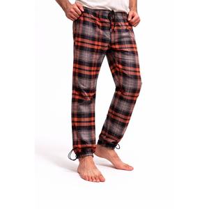 Pantalones de chándal de algodón a cuadros para hombre con cintura elástica y puños en los tobillos, pantalones de descanso de algodón a cuadros para hombre, marca privada OEM - Product Image 1