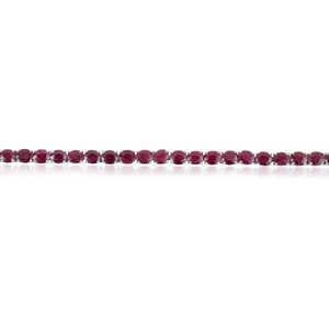 Best Selling Trendy S925 Sterling Silver Natural Oval Cut <b>Ruby</b> Fine Link & Chain Tennis <b>Bracelet</b> For Women's - Product Image 5