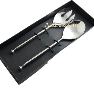 Ensemble de couverts à salade en acier inoxydable de haute qualité pour Noël, mariage, outils à salade SS 18/8, ensemble de cuillères et de fourchettes à couverts - Product Image 3