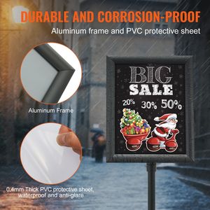 Espositore per Poster Resistente 8,5 x 11 Pollici, Regolabile Verticale e Orizzontale, Supporto da Terra per Pubblicità - Product Image 6