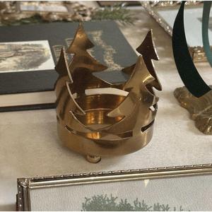 Christmas <b>Tree</b> Shape Brass Candle Stand Round Home Decoration for Holiday <b>Tabletop</b> Use Latest Arrival Candle Holder Top Quality - Product Image 1