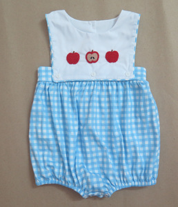 Lindo bebé niño Bubble. Mono sin mangas con parte superior desmontable, bordado con letras, pantalón acampanado azul, conjunto de verano - Product Image 6