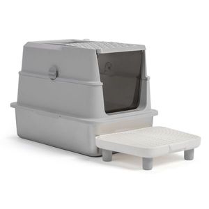 Lettiera per gatti in acciaio inossidabile Extra Large con coperchio antiaderente facile da pulire e coperchio del pedale del filtro paletta - Product Image 5