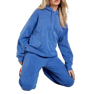 Logo personnalisé 100% coton surdimensionné respirant lavage à l'acide femmes survêtement en gros femmes 100% coton lavage à l'acide survêtements 2026 - Product Image 2