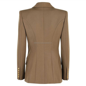 Primavera 2025, chaqueta de lujo de alta calidad para mujer, cuello chal, nueva chaqueta para mujer, traje ajustado con botones dorados clásicos para mujer, otoño - Product Image 3