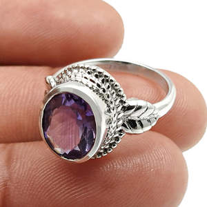 Wholesale Price Oval Shaped Classic Amethyst Gemstone <b>Ring</b> <b>Crafted</b> From 925 Sterling Silver Perfect Bohemian <b>Ring</b> For Women - Product Image 3