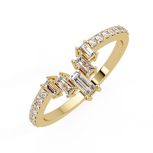Anillos de Boda Clásicos con Diamantes Cultivados en Laboratorio con Corte Baguette, Oro Sólido de 14K, Anillos Apilables con Diamantes para Aniversario, Joyería Fina para Mujer - Product Image 3